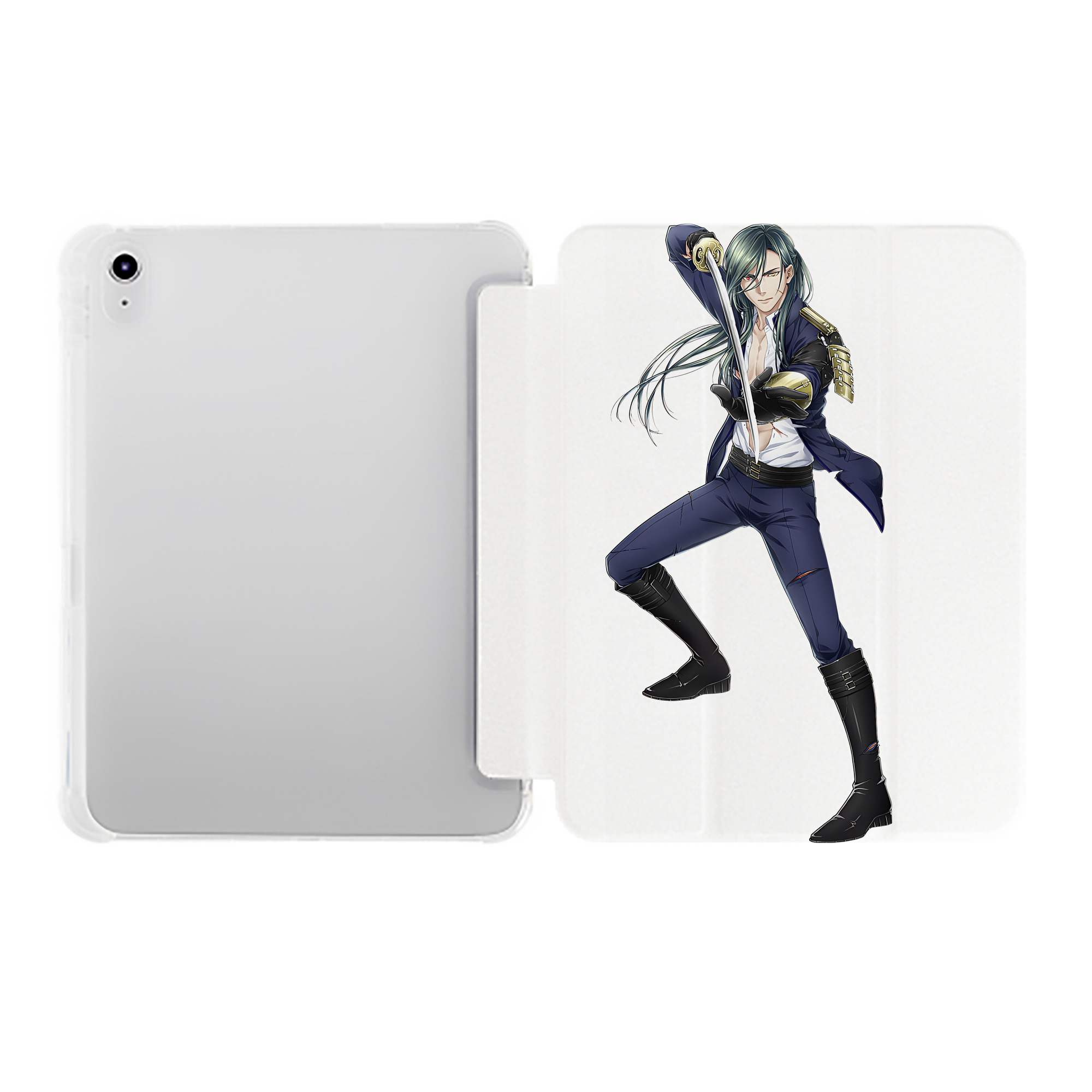 （画像用） 刀剣乱舞 Touken Ranbu IPad ケース ペン収納付き 三つ折りスタンド PUレザー×シリコン 対応機種9.5/10.5/10.9インチ